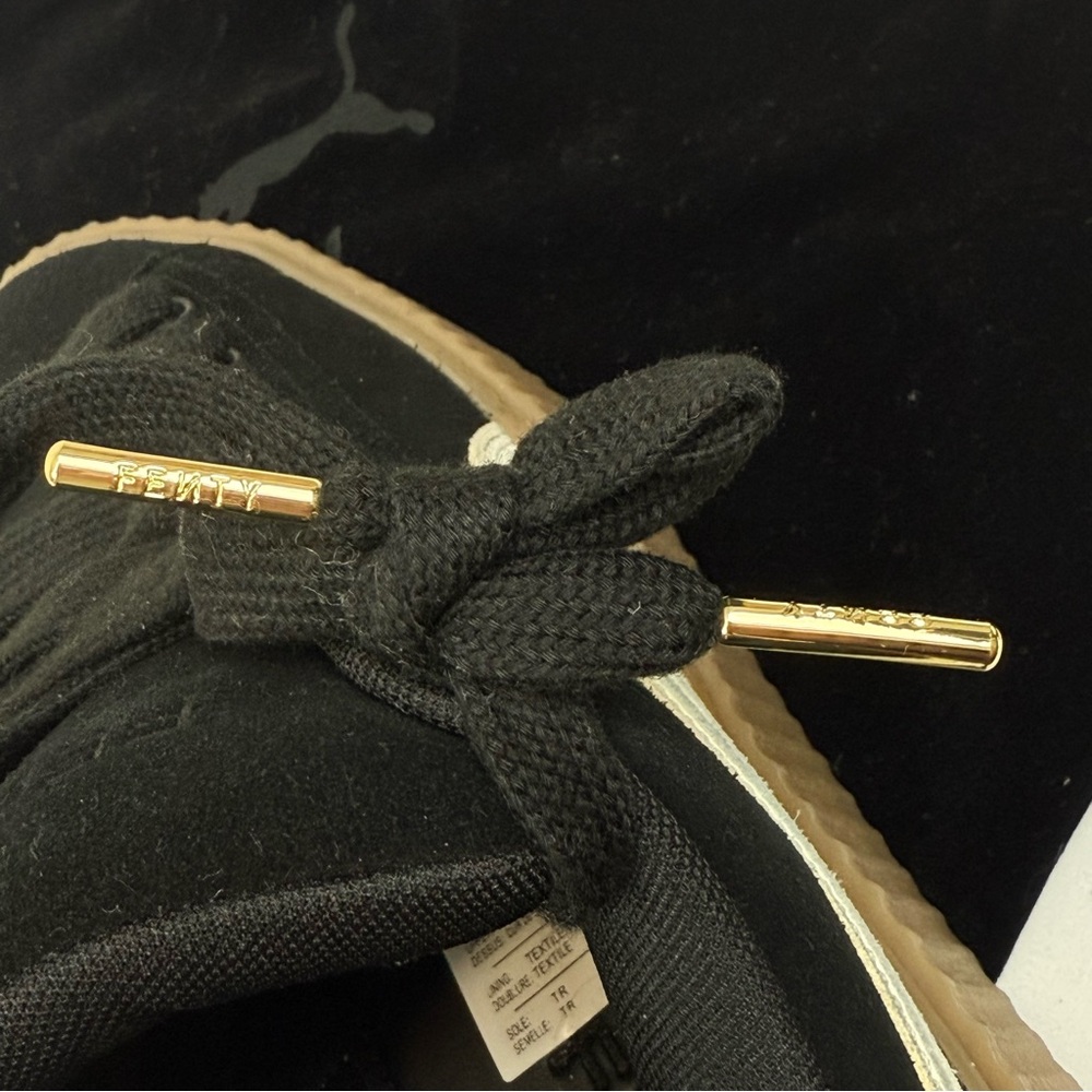 Puma Women's Black Suede Platform Sneakers with White Stripe - Picture 12 of 13